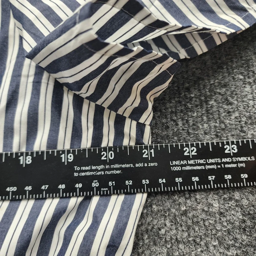 NWT Quince Organic Cotton Poplin Tiered Maxi Dress Hudson Stripe XL Pockets - Picture 3 of 12